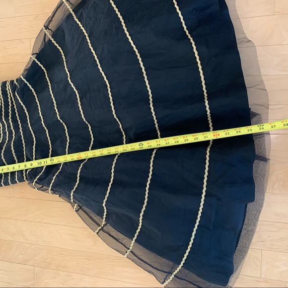 Hitherto (ANTHRO) black strapless dress, gold stri - Picture 8 of 8